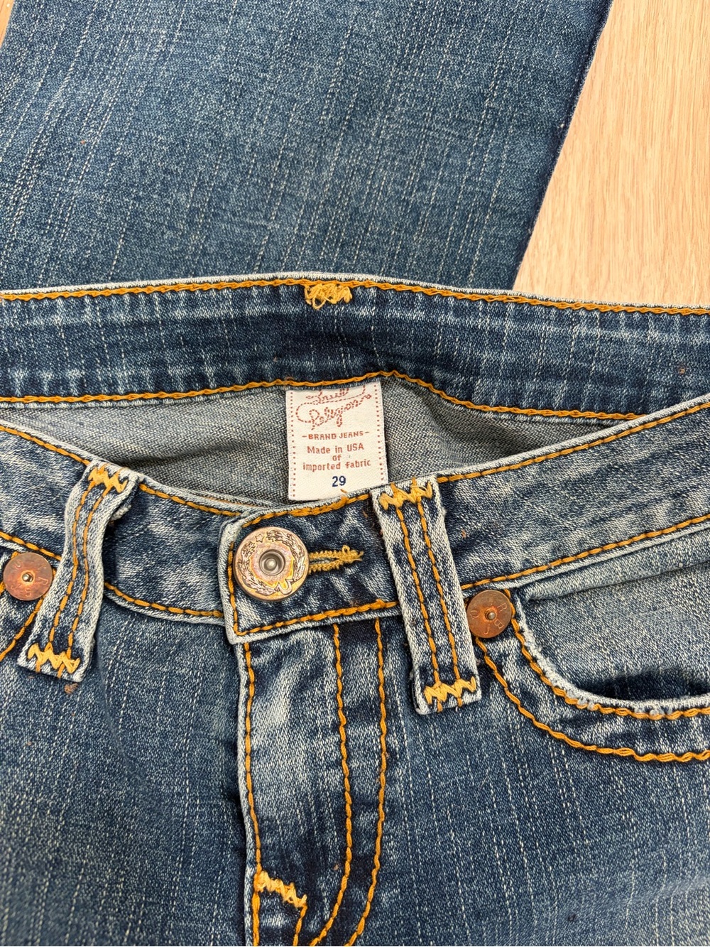 True Religion Women's Medium Blue Flared Jeans - Picture 3 of 5